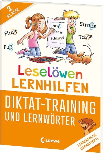 Buchcover und Innenansicht für das Buch: Leselöwen Lernhilfen - Diktat-Training und Lernwörter - 3. Klasse
