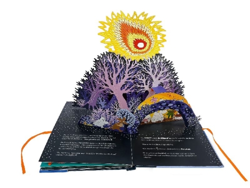 Buchcover und Innenansicht für das Buch: Die Mumins und der Komet