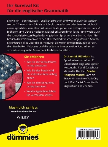 Buchcover und Innenansicht für das Buch: Englische Grammatik für Dummies