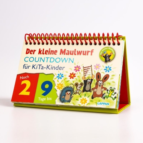 Buchcover und Innenansicht für das Buch: Der kleine Maulwurf Countdown für die Kita