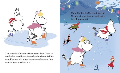 Buchcover und Innenansicht für das Buch: Mumin und das Winterfest