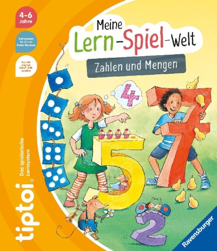 Buchcover und Innenansicht für das Buch: tiptoi® Meine Lern-Spiel-Welt - Zahlen und Mengen