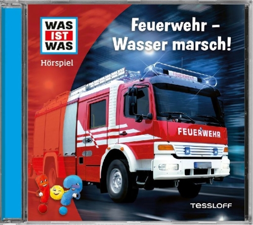 Buchcover und Innenansicht für das Buch: WAS IST WAS Hörspiel. Feuerwehr - Wasser marsch!