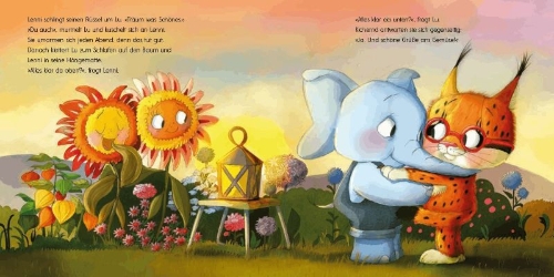 Buchcover und Innenansicht für das Buch: Lenni und Lu sagen Gute Nacht