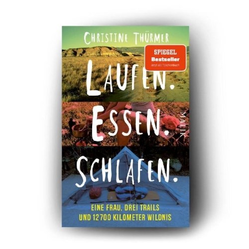 Buchcover und Innenansicht für das Buch: Laufen. Essen. Schlafen.