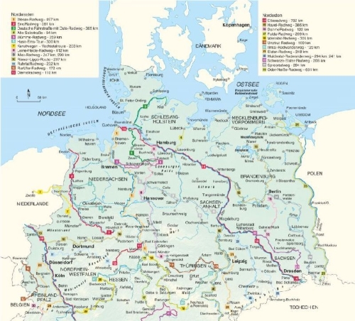 Buchcover und Innenansicht für das Buch: Deutschlands schönste Flussradwege