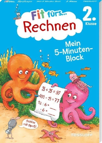 Buchcover und Innenansicht für das Buch: Fit fürs Rechnen 2. Klasse. Mein 5-Minuten-Block