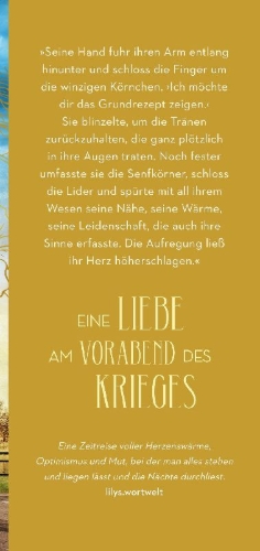 Buchcover und Innenansicht für das Buch: Die Senfblütensaga - Wege des Schicksals