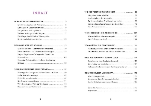 Buchcover und Innenansicht für das Buch: Genug gegrübelt, lieber Kopf!