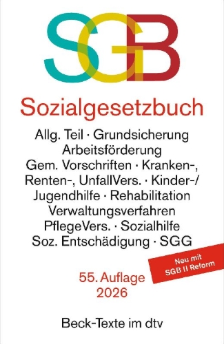 Buchcover und Innenansicht für das Buch: Sozialgesetzbuch mit Sozialgerichtsgesetz. SGB
