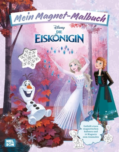 Buchcover und Innenansicht für das Buch: Disney Die Eiskönigin: Mein Magnet-Malbuch
