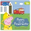 Buchcover und Innenansicht für das Buch: Peppa Pig: Peppa bei der Feuerwehr: Mein großer Schiebespaß