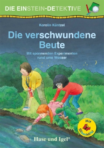 Buchcover und Innenansicht für das Buch: Die Einstein-Detektive: Die verschwundene Beute / Silbenhilfe