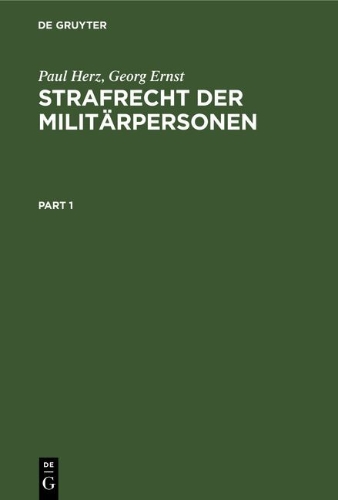 Buchcover und Innenansicht für das Buch: Strafrecht der Militärpersonen