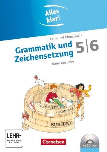Buchcover und Innenansicht für das Buch: Alles klar! Deutsch. Sekundarstufe I 5./6. Schuljahr. Grammatik und Zeichensetzung. Inkl.CD-ROM