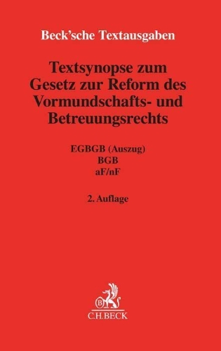 Buchcover und Innenansicht für das Buch: Textsynopse zum Gesetz zur Reform des Vormundschafts- und Betreuungsrechts