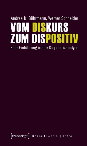 Buchcover und Innenansicht für das Buch: Vom Diskurs zum Dispositiv
