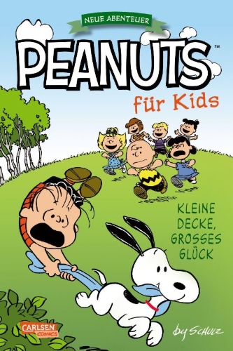Buchcover und Innenansicht für das Buch: Peanuts für Kids - Neue Abenteuer 7: Kleine Decke, großes Glück