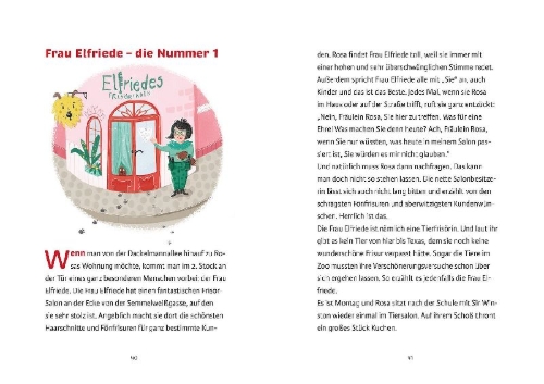 Buchcover und Innenansicht für das Buch: Rosa Famosa - Stück für Stück zum Zauberglück