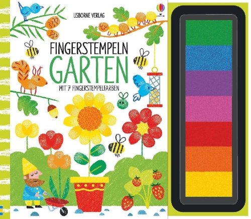 Buchcover und Innenansicht für das Buch: Fingerstempeln: Garten