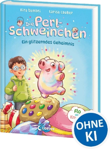 Buchcover und Innenansicht für das Buch: Die Perlschweinchen - Ein glitzerndes Geheimnis