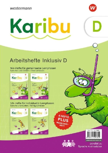Buchcover und Innenansicht für das Buch: Karibu - Arbeitshefte Inklusiv D zieldifferent, 4 Hefte im Paket