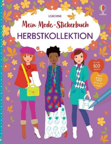 Buchcover und Innenansicht für das Buch: Mein Mode-Stickerbuch: Herbstkollektion