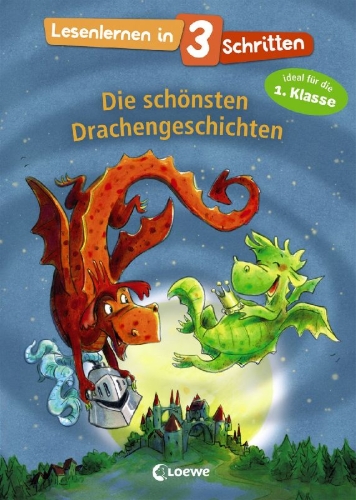 Buchcover und Innenansicht für das Buch: Lesenlernen in 3 Schritten - Die schönsten Drachengeschichten