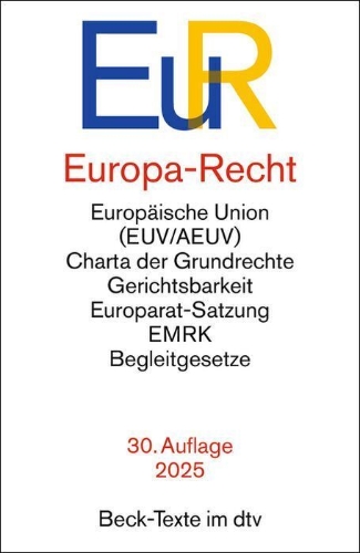Buchcover und Innenansicht für das Buch: Europa-Recht. EuR