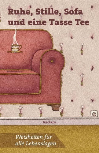 Buchcover und Innenansicht für das Buch: Ruhe, Stille, Sofa und eine Tasse Tee