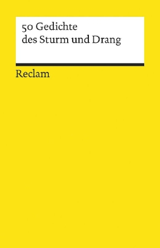 Buchcover und Innenansicht für das Buch: 50 Gedichte des Sturm und Drang