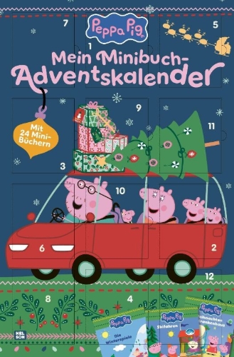 Buchcover und Innenansicht für das Buch: Nelson Mini-Bücher: Peppa Wutz Minibuch-Adventskalender