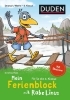 Buchcover und Innenansicht für das Buch: Mein Ferienblock mit Rabe Linus - Fit für die 4. Klasse