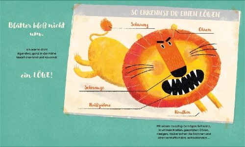 Buchcover und Innenansicht für das Buch: Watch out for the lion