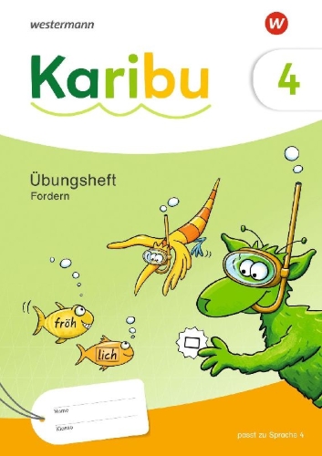 Buchcover und Innenansicht für das Buch: Karibu. Übungsheft Fordern 4