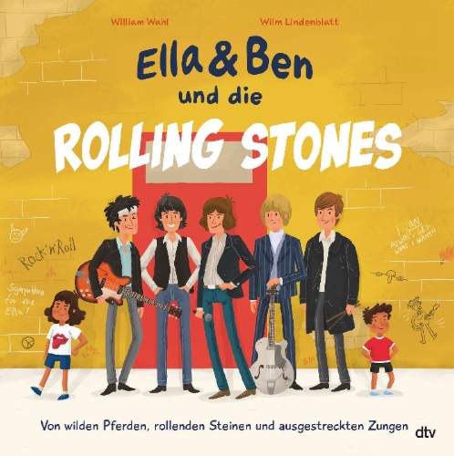 Buchcover und Innenansicht für das Buch: Ella & Ben und die Rolling Stones - Von wilden Pferden, rollenden Steinen und ausgestreckten Zungen