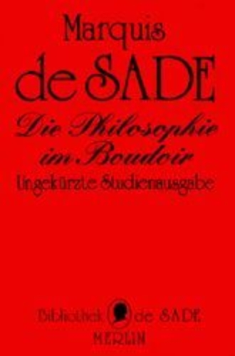 Buchcover und Innenansicht für das Buch: Die Philosophie im Boudoir oder Die Lasterhaften Lehrmeister