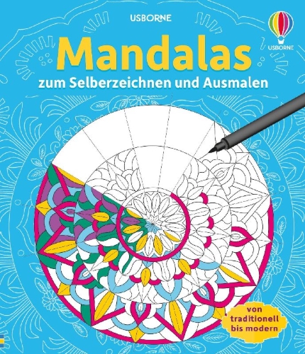 Buchcover und Innenansicht für das Buch: Mandalas zum Selberzeichnen und Ausmalen