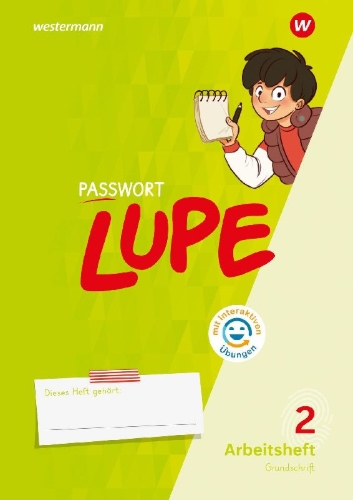 Buchcover und Innenansicht für das Buch: PASSWORT LUPE - Sprachbuch. Arbeitsheft 2 GS mit interaktiven Übungen
