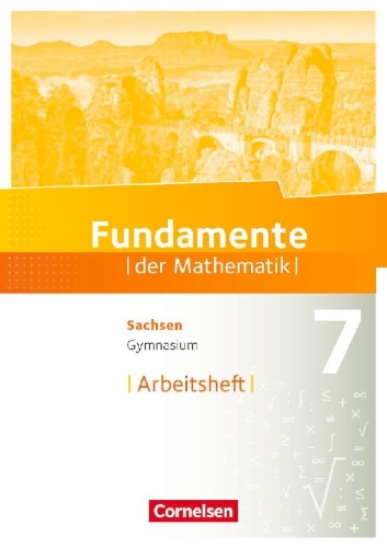 Buchcover und Innenansicht für das Buch: Fundamente der Mathematik  7. Schuljahr - Sachsen - Arbeitsheft mit Lösungen