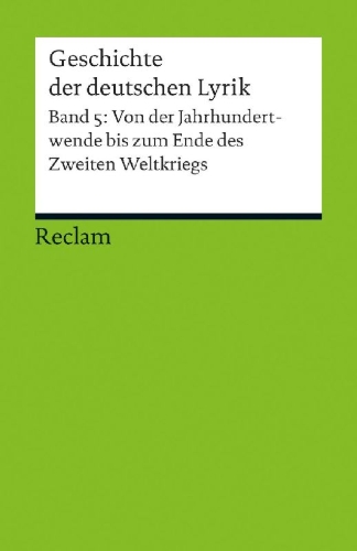 Buchcover und Innenansicht für das Buch: Geschichte der deutschen Lyrik