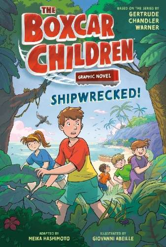 Buchcover und Innenansicht für das Buch: The Boxcar Children: Shipwrecked! Graphic Novel