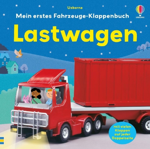 Buchcover und Innenansicht für das Buch: Mein erstes Fahrzeuge-Klappenbuch: Lastwagen