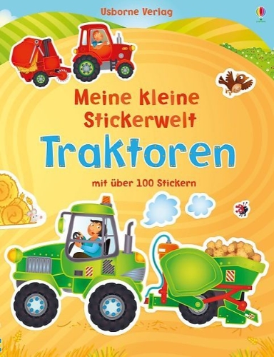 Buchcover und Innenansicht für das Buch: Mein kleine Stickerwelt: Traktoren