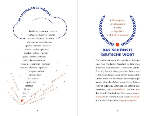 Buchcover und Innenansicht für das Buch: Kleines Kuriositätenkabinett der deutschen Sprache