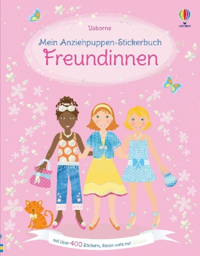 Buchcover und Innenansicht für das Buch: Mein Anziehpuppen-Stickerbuch: Freundinnen