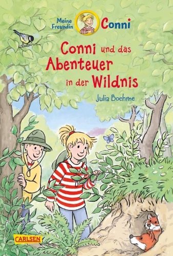 Buchcover und Innenansicht für das Buch: Conni Erzählbände 43: Conni und das Abenteuer in der Wildnis