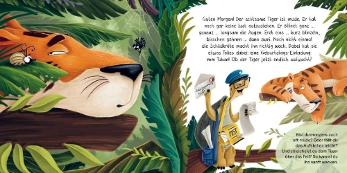 Buchcover und Innenansicht für das Buch: Der achtsame Tiger: So ein Kuddelmuddel! (Pappbilderbuchausgabe)