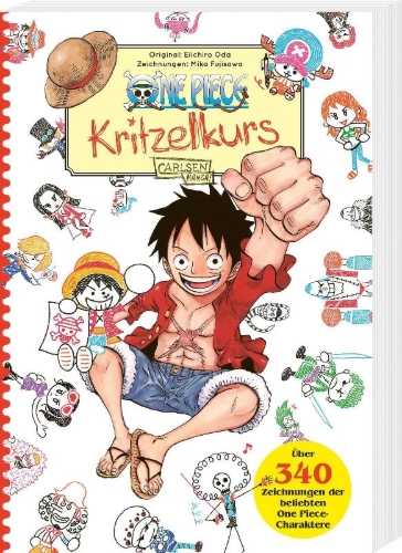 Buchcover und Innenansicht für das Buch: BALL-PEN DE KAKERU! ONE PIECE KANTAN ILLUST GUIDE