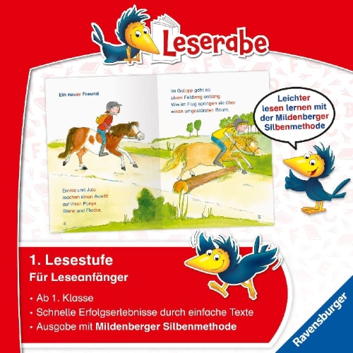 Buchcover und Innenansicht für das Buch: Ein Zebra auf dem Ponyhof - Leserabe 1. Klasse - Erstlesebuch für Kinder ab 6 Jahren